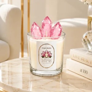 VELA AROMÁTICA PREMIUM STOR – KRISTALL COLLECTION | QUARTZO ROSA